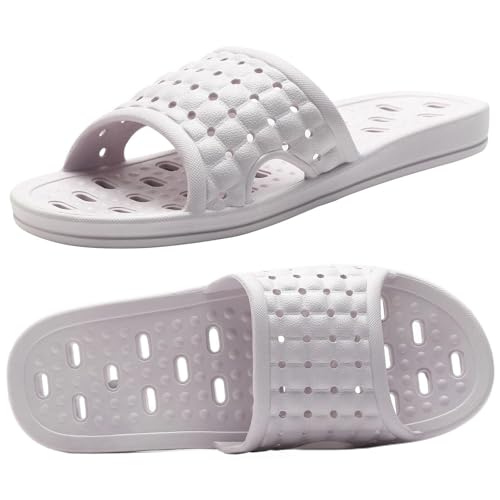 Czgcpyc Badepantoffeln mit Drainagelöchern, Schnell Trocknende, Rutschfeste Hausschuhe, Schlafsaal, Zuhause, Badezimmer, Hausschuhe, Unisex, Lila