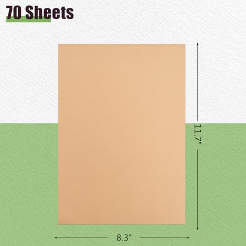 Shindel 70 Sheets Brown Cardstock, Kraft Paper Construction Paper for Party Invitations, Arts and Crafts, Announcements, DIY Projects, Letter Size, Drawing, 180gsm (8.5 x 11 Inches) 2 411nOnE2qyL