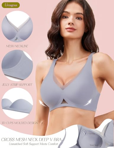 Womens Deep V Mesh Bras Wireless Bras for Women No Underwire Seamless Comfort Bralettes Supportive Tshirt Bra4
