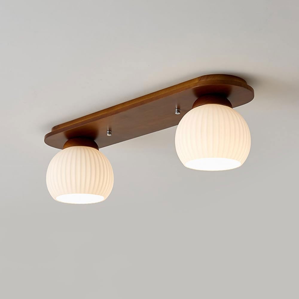 Plafonnier japonais en bois pour couloir et cuisine zen