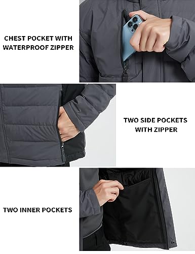 Image of Lesmart Men Down Jacket Puffer Winter Jacket with Hooded Packable Lightweight Windproof Insulated Warm Coat