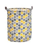 BoomHoze Laundry Basket Laundry Hamper Collapsible Laundry Room Organization Storage Baskets Dirty Clothes Hamper for Bedroom Canvas Laundry Bag (Colour Geometric)
