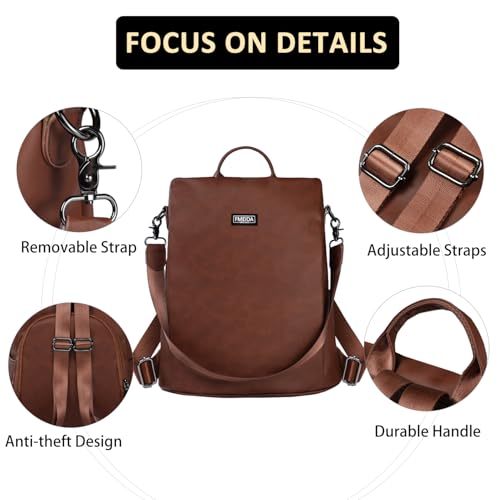 Image of Backpack Purse for Women Anti Theft Travel Bag Convertible Fashion Backpack Casual Shoulder Bag Waterproof Daypack for Hiking