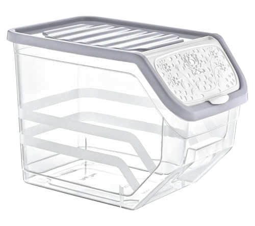 Best House | Food Storage Container with Lids | Cereal Grain Rice Bean | GREY | 11 Litres | 1 Pc | Stackable | BPA Free | Kitchen & Pantry Organization (Pack of 1)