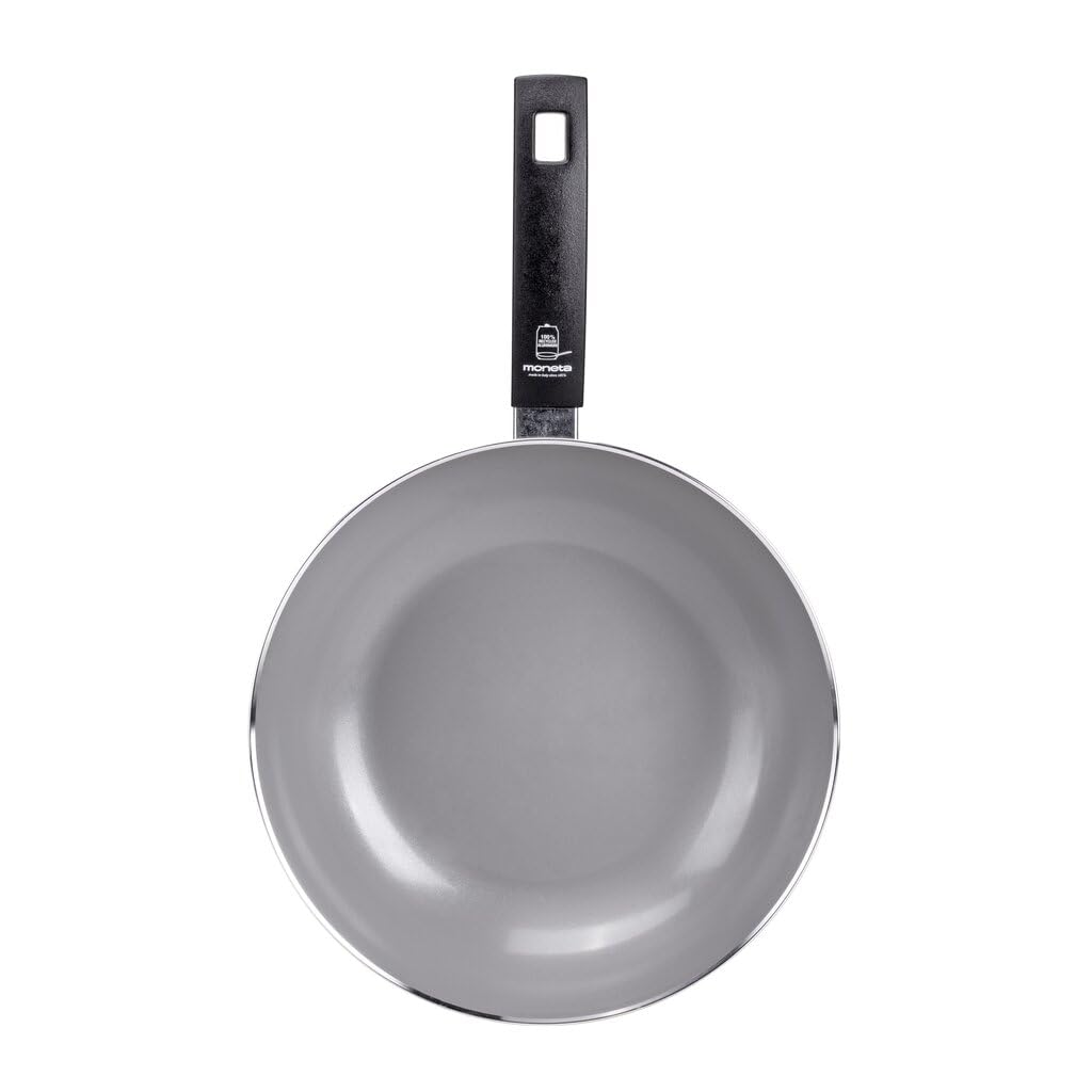 Moneta Innova Wok 1m 28 cm, rivestimento naturale FineGres (NO PFAS), anche per induzione, 100% Made in Italy