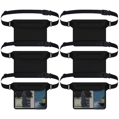 6 Pcs Waterproof Pouch Dry Bag Fanny Pack for Beach Swimming, Black miniatura 1