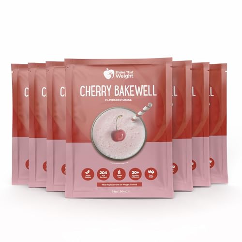 Shake That Weight 7x Diet Shake - Cherry Bakewell - Meal Replacement Plan for Weight Loss - Very Low-Calorie Diet - VLCD - High Protein, Lactose Free, Gluten Free, Low Sugar, Vegan Friendly Shake That Weight 7x Diet Shake - Cherry Bakewell - Meal Replacement Plan for Weight Loss - Very Low-Calorie Diet - VLCD - High Protein, Lactose Free, Gluten Free, Low Sugar, Vegan Friendly
