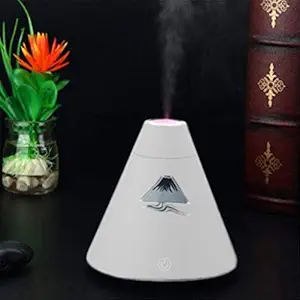 House Of Sensation Portable Volcano USB Cool Mist Humidifier Filter Free Air Purifier Aroma Diffuser Room Freshner with LED Light - Set of 1