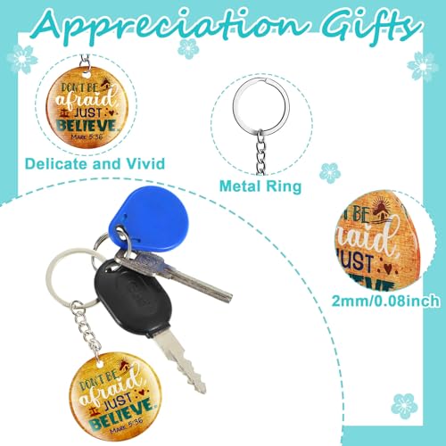 Image of Janmercy 120 Pcs Acrylic Christian Keychain Bulk Floral Bible Verse Keychain Religious Scripture Jewelry Gifts for Women Men