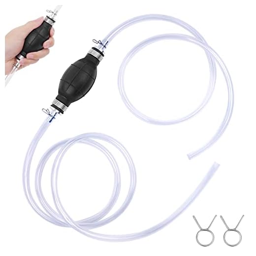flintronic Bomba de sifón de combustible y gasolina, con manguera de 2 m, bomba de transferencia de líquido de agua, bomba de sifón manual para gas, gasolina, gasolina, aceite, diésel, líquido, agua
