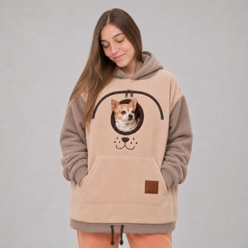 Comfy Pet Hoodie Oversized Cute Winter Going Out Cat Hoodie with Pouch - image 2