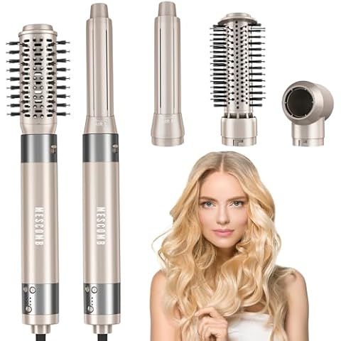 5 in 1 Hot Air Styler - 2X Fast-Drying Hair Dryer with Automatic Wrap Air Curlers, Frizz-Free Blow Dryer Brush for Hair Styling Straightening Volumizing Curling No Heat Damage Cover