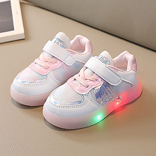 Children LED Light Emitting Shoes Fashion Boys Girls Butterfly Style Sports Light up Mesh Breathable Shoes2