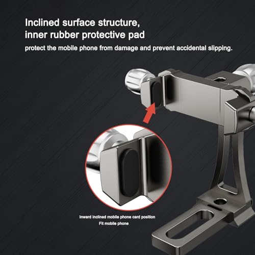 Image of Ultralight Phone Tripod Mount T6061 Aerospace Aluminum 150g 360 Ball Head Auto-Clamp Gravity Sensor Fit 58-88mm Phones for Vlogging /Car /Desktop Filming (YH-BFZ-01C)