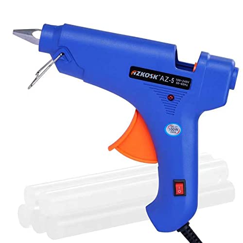 Hot Glue Gun - Azkosk 100W Power Heavy Duty Hot Melt Glue Gun Kit with 5 Pcs Premium Glue Sticks(0.43'' x 4 10 Best Premium Hot Glue Guns - Editoor Pick's