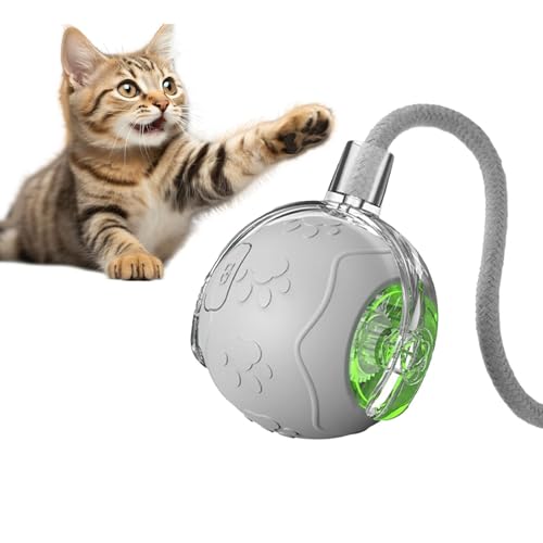Rolling Ball Cat Toy, Intelligent Sensing Toy, 2.24inch Rechargeable Pet Ball, Interactive Puzzle Design, Engaging Chases Fun, P