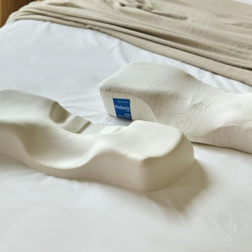 Kanuda Andante - Gentle Extended Cervical Pillow for Neck Pain Relief Premium Memory Foam Neck Pillow for Back Sleepers Orthopedic Contour Pillow for Longer Necks Designed by a Physical Therapist