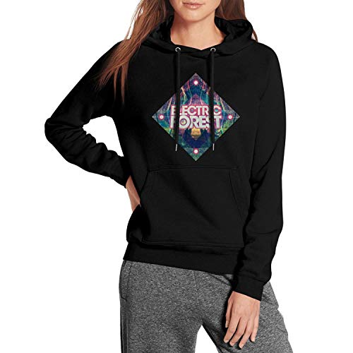 LED.Z.COUR Electric Forest Festival Logo Square Womens Black Pullover Hoodie Sweatshirt Fleece College