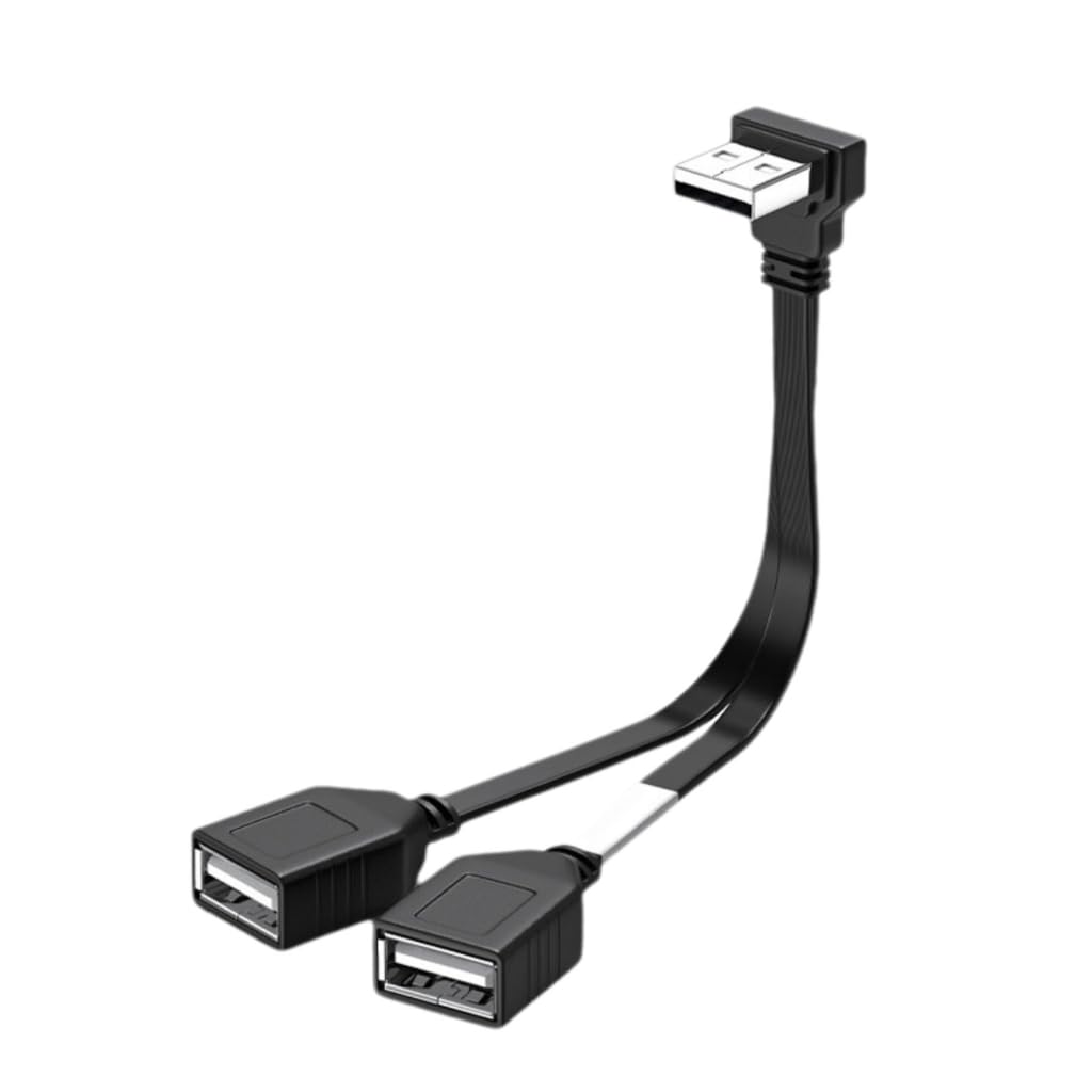 Elnwnnkc USB 1 To 2 Splitter Cable Male To Female Extension Adapter 480Mbps Data Transfer for Laptop Car and Hard