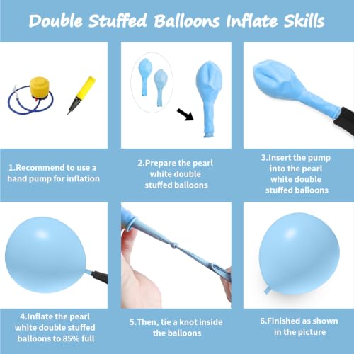 Image of 108Pcs Double Stuffed Blue Balloon Garland Arch Kit