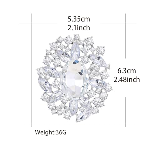 Image of LAXPICOL Vintage Austrian Crystal Elegant Flower Brooch for Women Broach Pin Wedding Jewelry Antique-Gold Tone