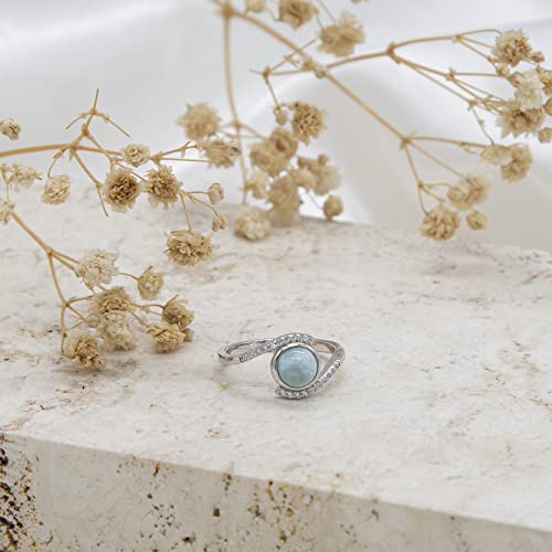 Bague en argent larimar et zircone Tuscany Silver d'exception