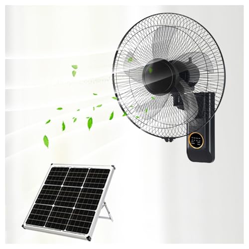 Genérico Ventilador Solar De Pared Con Control Remoto 90° Oscilante Ventiladores Solares Para Exteriores Terraza Camping 3 Velocidades Inclinación Ajustable Panel Solar Y Adaptador De Corriente