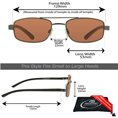 Image of proSPORT Reading Glasses Tinted Full Lens Sun Readers Pilot Square Aviator NOT BIFOCAL