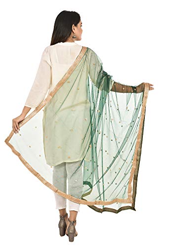 Image of YOUTHQUAKE Women's Embroidered Net Dupatta
