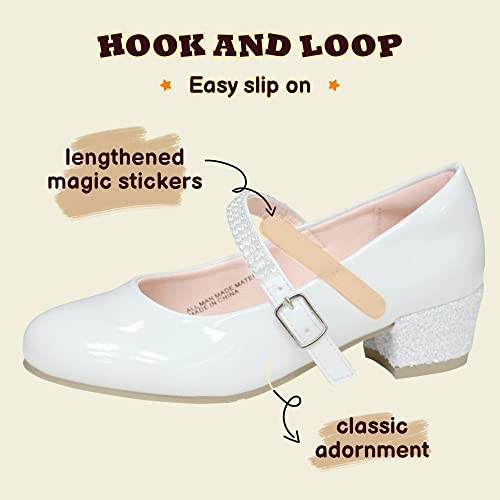 Girls Dress Shoes Mary Jane Shoes for Girls Low Heel Flower Girl Shoes for Wedding Party School Princess Shoes4