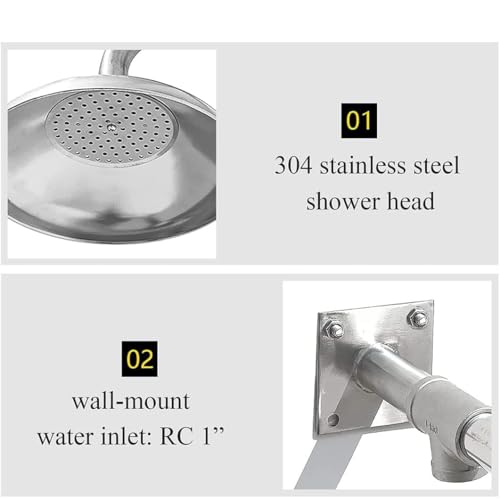 Ducha de emergencia montada en la pared, unidad de lavado de ojos de acero inoxidable 304 para laboratorio e industrial, sistema de ducha de seguridad para lavar ojos, cara, cuello y brazo