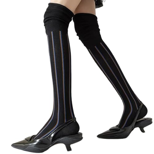 Women Over Knee Boot Socks Slouch Top Knit Long Socks Fashion Thigh High Stockings Retro Vintage
