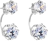 Pendientes de doble circonita cúbica, perfectos para regalo de joyería, para la nariz, decoración del labio, durabilidad