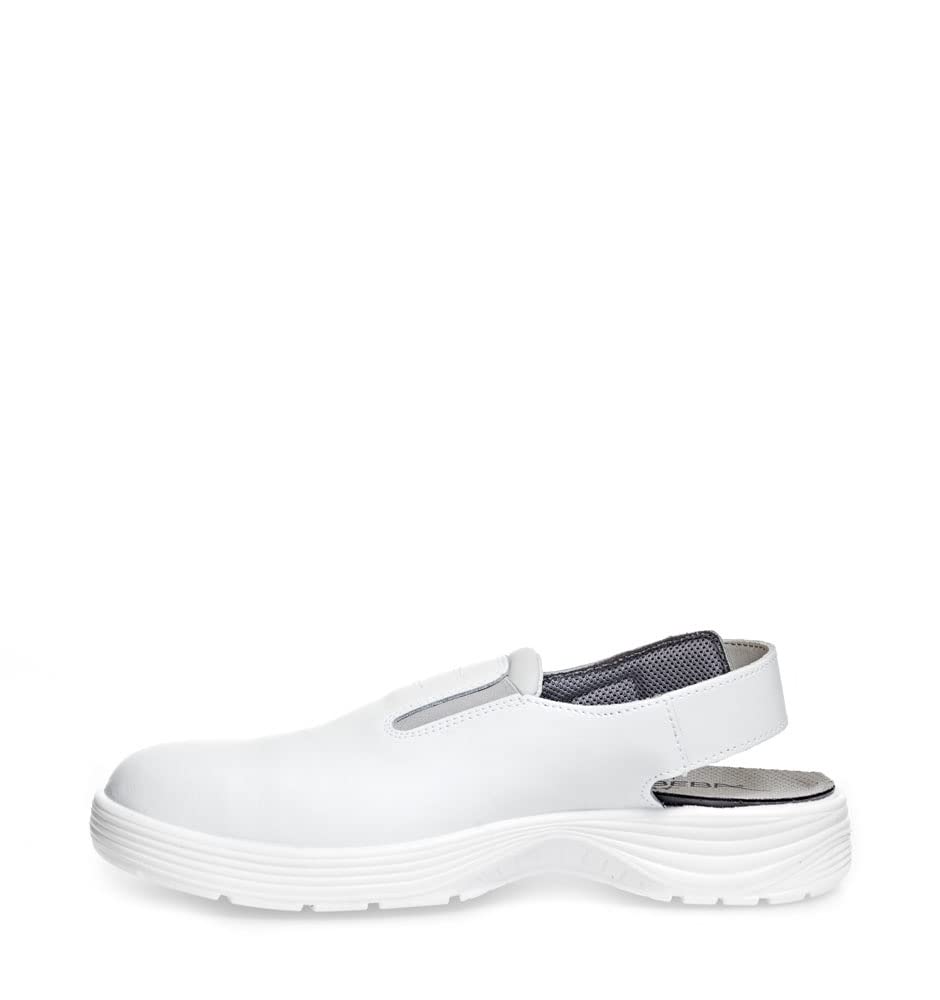 Abeba Clog 711030 - x-Light, Glattleder Weiß, zertifiziert, Größe 41