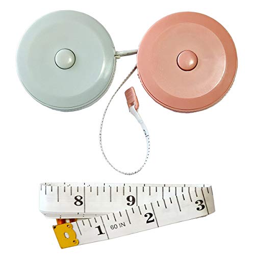 3 Pack Soft Sewing Tape Measure for Body Measuring - Premium Retractable Fabric and Cloth Tape Measure, Handy, Compact and Easy to Read - 60 Inchs Mini Measurement Tape, Waist Measuring Tape by GOOHEE