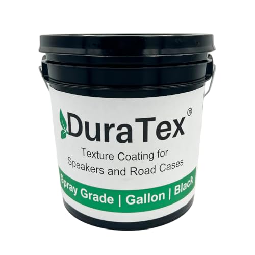 DuraTex Spray Grade Gallon - Texture Coating for Speaker Cabinets Road Cases Metal and Wood. Durable water-based finish scuff-resistant and long-lasting protection. (Black Gallon)
