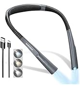 Glocusent Upgraded Book Light for Reading in Bed, LED Neck Reading Light with 30-min Timer, 3 Col...