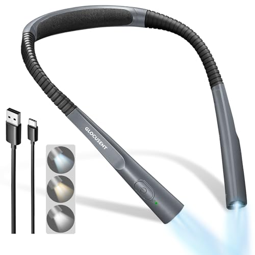 Glocusent Upgraded LED Neck Reading Light, Book...