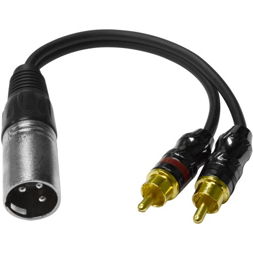 Câble répartiteur XLR mâle vers 2 RCA mâle Seismic Audio Sa-y6 cordon patch Y 15,2 cm