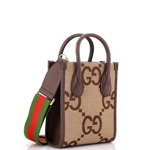 Pre-Loved Vertical Tote Jumbo GG Canvas Mini, Brown2