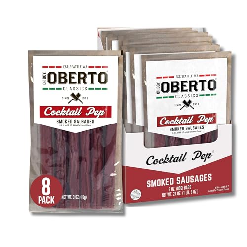 Oh Boy! Oberto Classics Cocktail Pep Smoked Sausages, 3 Ounce (Pack Of 8)
