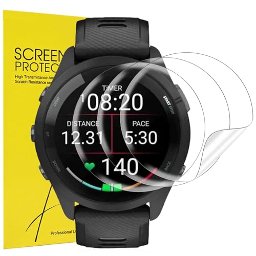 6 Pack Anti-Scratch Film for Garmin Forerunner 265 (46mm) Screen Protector TPU Flexible Film HD Clear Case Compatible for Garmin Forerunner 265 (46mm) Smartwatch