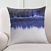Phantoscope Set of 4 Porcelain Watercolor Printed Decorative Throw Pillow Case Cushion Cover, Blue and White, 18 x 18 inches, 45 x 45 cm