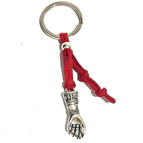 masqueprecios Llavero amuleto figa, puño contra el mal de ojo y celos con cuerda roja, protector