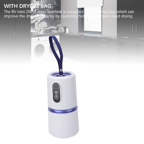 Pssopp Hochgeschwindigkeit Tragbare Wäschetrockner, Kompakte Mini -200 -W -Schnelltrocknungsmaschine für Leichte Kleidung Unterwäsche Babykleidung (EU -Stecker 220 V)