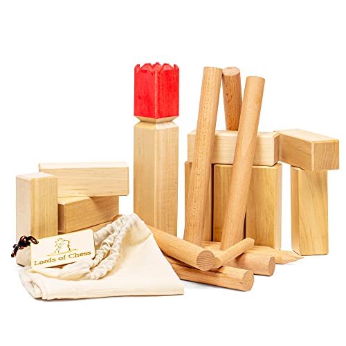 Amazinggirl Kubb Jeu Bois Exterieur - Outdoor Games Jeux Exterieur en Bois Viking Toys