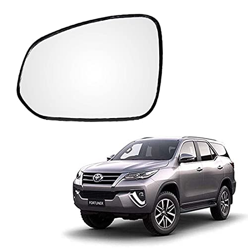 MACZO - orvm Left (Passenger) Side Rear View Mirror Glass for Toyota Fortuner 2016-2022 Model