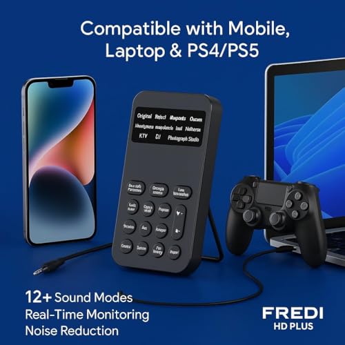 Image of FREDI HD PLUS Voice Changer Device | Portable Multi-Effect Sound Modulator with 12+ Voice Modes, Real-Time Monitoring, Noise Reduction & USB Rechargeable - Compatible with Mobile & Laptop