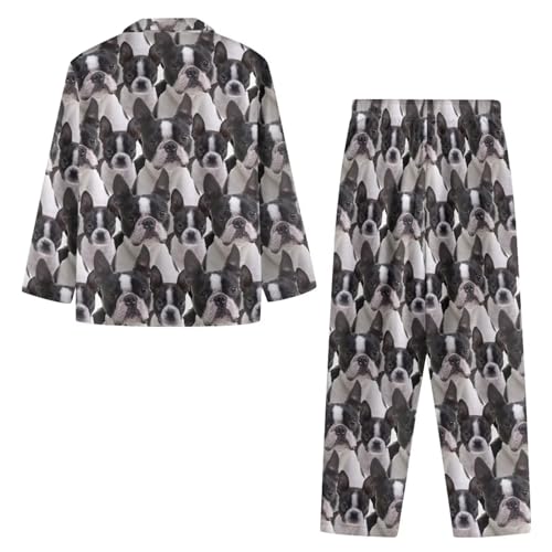 Uasibuni Mens Knit Sleep Pajama Pant Men's Flannel Long Sleeve Pajamas Set Sleepwear Loungewear Button Down PJ Set4