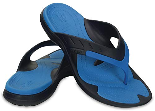 Image of Crocs Unisex MODI Sport Flip Navy Flip-Flops - M8W10(202636-49T)